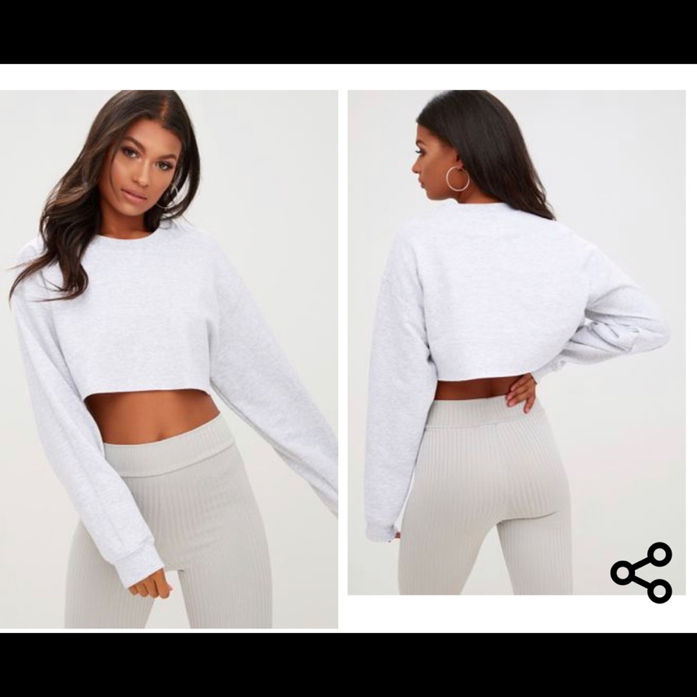 Grey crop top sweater